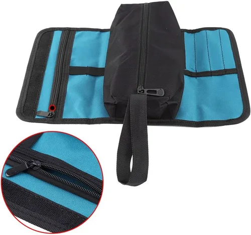 Vista 5 de Bolsa de herramientas Rollo plegable Herramientas de mantenimiento Soporte de almacenamiento Bolsa de rollo Profesional Electricista Técnico