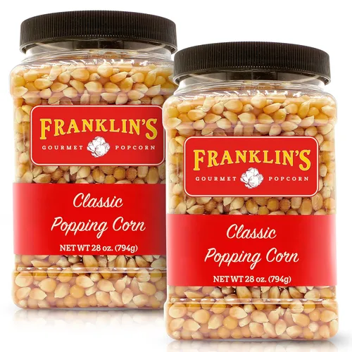 Vista 11 de Tubo de palomitas gourmet de Franklin's de 28 oz: granos clásicos para hacer palomitas - Hecho en EE. UU., sin OMG y 100% natural - Granos