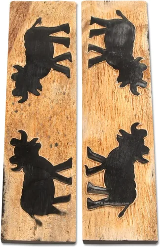 Vista 29 de Báscula de mango de cuerno de búfalo (corteza) - (Amber/Black) - (3.50 x 1.125 x 0.187)