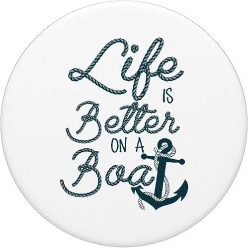 Vista 3 de Fun Life is Better on a Boat Cruising Lovers and Boaters PopSockets PopGrip: agarre intercambiable para teléfonos y tabletas
