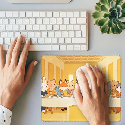 Vista 8 de 7.9”x9.5” Funny Non Slip Mouse Pad Cute Mousepad Office Desk Accessories for Computer Laptop Gamer Animal Dinner