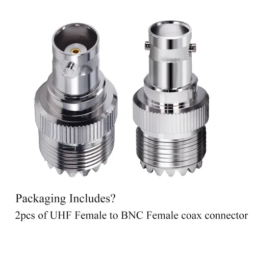 Vista 6 de TUOLNK Adaptador coaxial RF BNC a UHF PL259 SO239 a conector de toma BNC hembra para cable de extensión 2 piezas