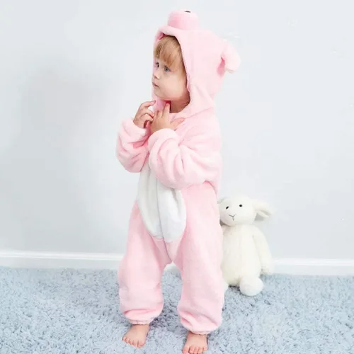 Vista 4 de OLLULL Disfraz de animal para bebé, traje unisex para niños pequeños, disfraz de Halloween