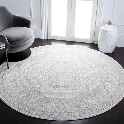 Vista 84 de SAFAVIEH ADR108B - Tapete de la colección Adirondack, 2 pies 1 pulgada x 6 pies, marfil y plateado, diseño de medallón oriental, no desprende
