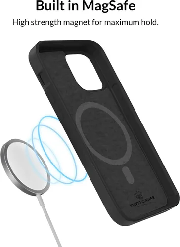 Vista 5 de VELVET CAVIAR Funda de silicona MagSafe compatible con iPhone 14 Pro Max, anillo magnético integrado, forro de microfibra