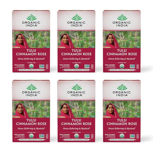 Vista 14 de Organic India - Té orgánico de Tulsi, té de hierbas, 18 bolsas de infusión. paquete de 6