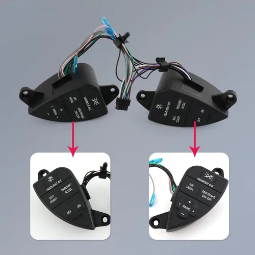 Vista 5 de DICMIC Interruptor de control de crucero del volante compatible con 2007-2016 International Prostar Reemplazo# 901-5101, 2611199C91