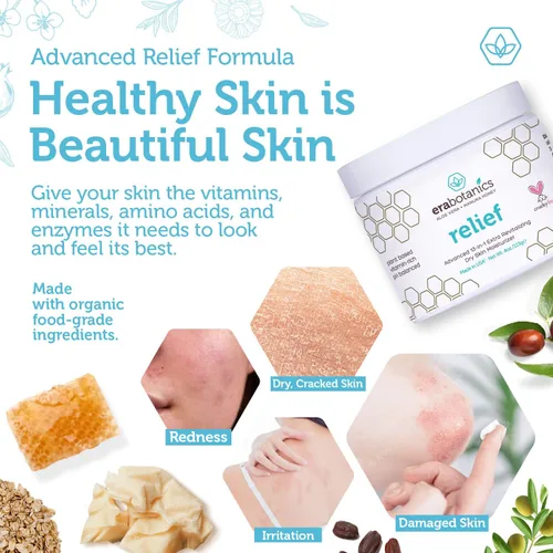 Vista 3 de Crema para la psoriasis y el eczema humectante no grasosa con aloe vera orgánico, miel manuka, aceite de cáñamo y más. 4 oz. El mejor humectante