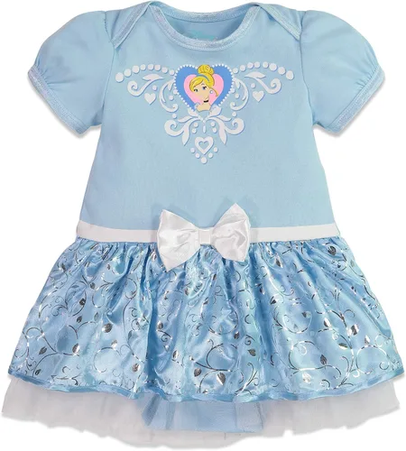 Vista 3 de Disney Princess Ariel Cinderella Belle Baby Girls Dress and Headband Newborn to Infant