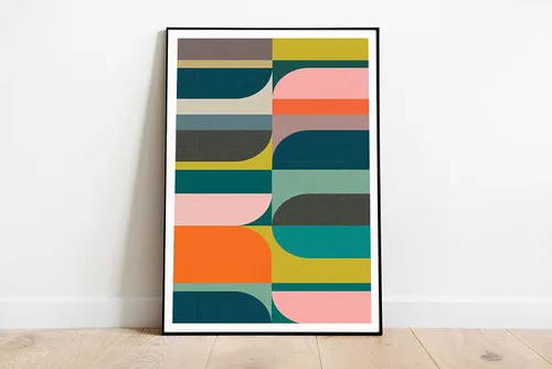 Vista 2 de Impresión de mediados de siglo, arte de pared moderno de mediados de siglo, póster de decoración moderno, arte de pared retro retro 159, póster