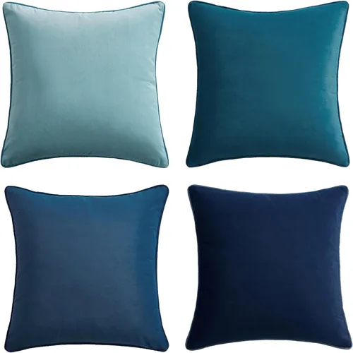 Vista 29 de MONDAY MOOSE - Juego de 4 fundas de cojín decorativas de terciopelo suave, diseño moderno de doble cara; mezcla y combina, rellenos de almohada