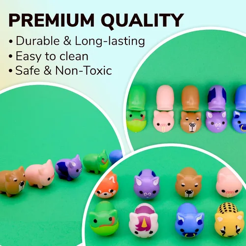Vista 4 de Juguetes a granel, figuras de animales en forma de bellota para niños, 25 figuras pequeñas para recuerdos de fiesta, rellenos de huevos de Pascua