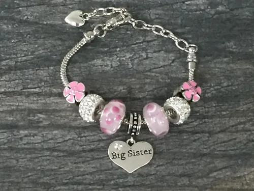 Vista 2 de Infinity Collection Pulsera para hermanas, joyería para hermanas, pulsera de hermana mayor, pulsera rosa para hermana mayor, regalo para hermanas