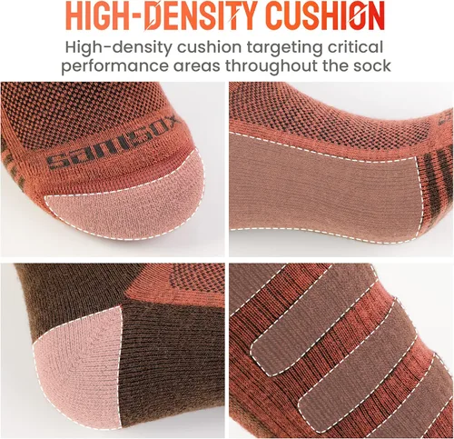 Vista 17 de 2 pares de calcetines de esquí de lana merina, fabricados en Estados Unidos, calcetines de esquí y snowboard para hombres y mujeres (Ashland)