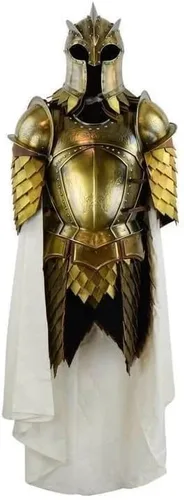 Vista 3 de 15th Century Battle LARP Warrior Kingsguard Traje de armadura de medio cuerpo, medio traje de caballero, maravilloso regalo para amantes de la Edad