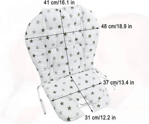 Vista 7 de Kocpudu - Cojín para silla alta, cojín para silla alta, cojín de asiento (estrellas verdes)