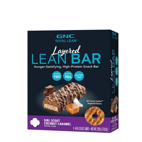 Vista 15 de GNC Total Lean Bar Barra de comida con alto contenido de proteínas y satisfying con hambre Yogur de arándanos 5 barras