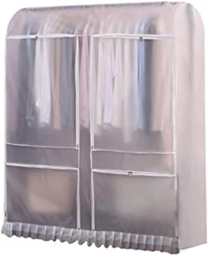 Vista 7 de Funda para soporte de ropa – Protección contra el polvo, perchero de ropa, bolsa de almacenamiento, riel de ropa, cubierta protectora con cremallera