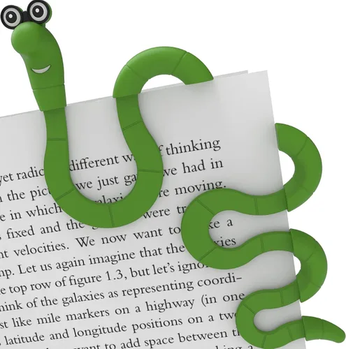 Vista 10 de Wally The Bookworm - Marcadores de clip para niños, estudiantes, mujeres y hombres, bonito marcapáginas y soporte de página, idea de regalo única