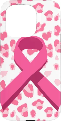 Vista 14 de Funda para iPhone 16 con cinta rosa en estampado de leopardo para concientización sobre el cáncer de mama