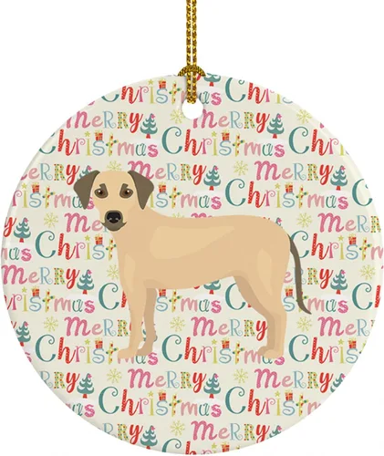 Vista 53 de Caroline's Treasures Abyssinian Sand Terrier - Adorno de cerámica para colgar en el árbol de Navidad, para el hogar, Navidad, fiestas, regalo, 3