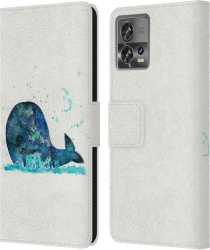 Vista 8 de Head Case Designs Officially Licensed Wyanne Blue Watercolour Bear Animals 2 Leather Book Wallet Case Cover Compatible with Motorola Moto Edge 30