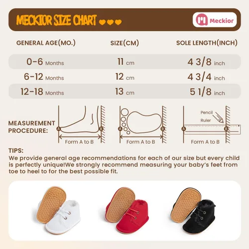 Vista 6 de Meckior Botar para aprender a caminar unisex, para niños y niñas, recién nacidos, terciopelo, suela de goma, zapatos antideslizantes