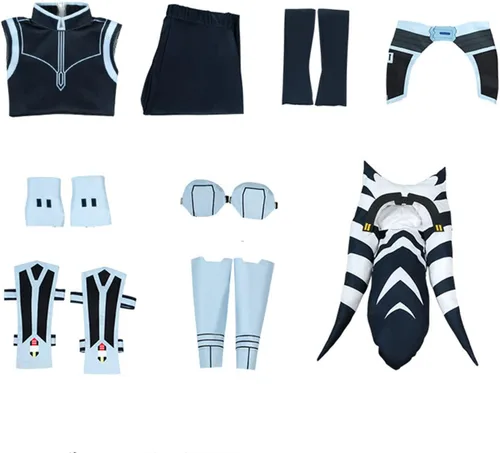 Vista 6 de Disfraz de Tano para niños, disfraz de cosplay con tocado Tano, accesorios para niñas para Halloween