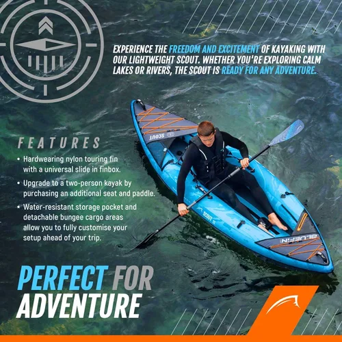 Vista 4 de Bluefin Scout - Kayak inflable para 1 persona, alternativa inflable de canoa