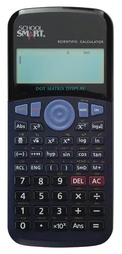Vista 4 de School Smart CS-209 Calculadora científica de dígitos con pantalla digital extragrande, negro
