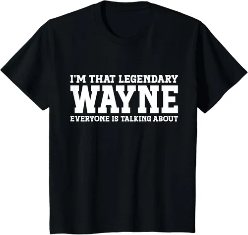 Vista 34 de Wayne Personal Name Funny Wayne Camiseta, Negro