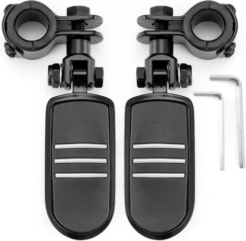 Vista 9 de Estriberas para motocicleta y autopista, compatible con Harley Road King Street Glide, Honda, Suzuki, Yamaha con protector de motor de 1 pulgada