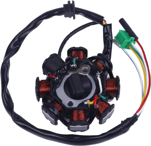 Vista 3 de Glixal GY6 125cc 150cc Alternador de 8 bobinas Magneto Estator para 152QMI 157QMJ Ciclomotor chino Scooter ATV Go Kart Quad Motor Taotao Jonway