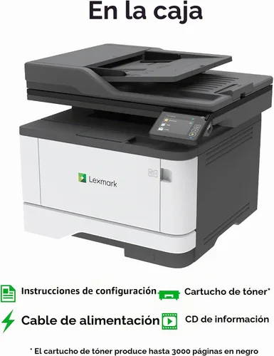 Vista 3 de Lexmark MX431adw Impresora láser monocromática multifunción con pantalla táctil, copiadora, escáner, escaneo automático a doble cara, inalámbrica