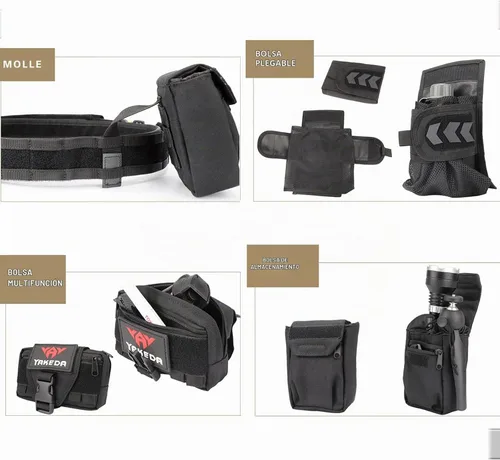 Vista 3 de YAKEDA Cinturones Tácticos de Batalla para Hombres - Cinturón Airsoft de Liberación Rápida con Trigger, Cinturones de Servicio Pesado con Bolsas 7