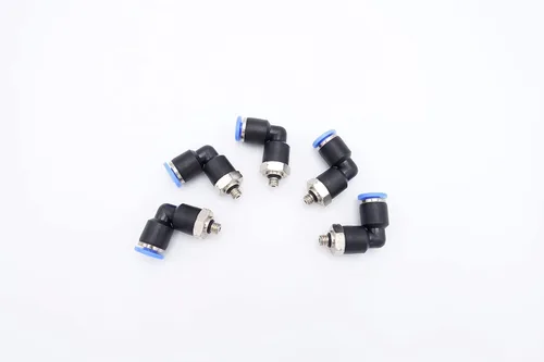 Vista 46 de Accesorio de Conexión por Empuje 1/2" Tubo OD x 1/2" Rosca Macho NPT, Codo Neumático Macho para Línea de Aire y Agua de 90 Grados con Giratorio