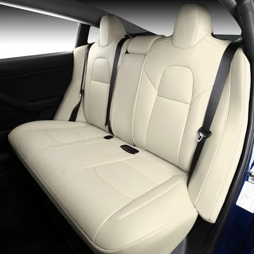 Vista 3 de Funda INCH EMPIRE para asiento de coche, ajuste personalizado para Tesla Model 3, protector de cojín de asiento de cuero sintético para 2017 2018