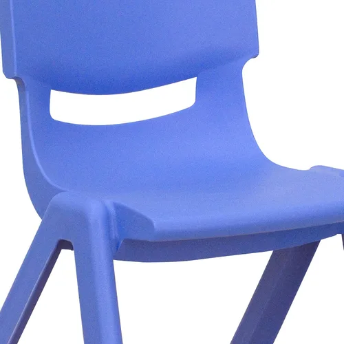 Vista 7 de EMMA + OLIVER Paquete de 2 sillas escolares apilables de plástico azul con asiento de 10.5 pulgadas de alto, silla preescolar