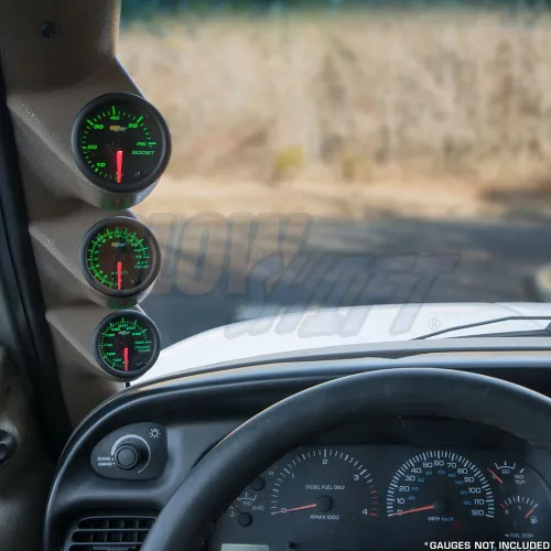 Vista 2 de GlowShift Cápsula de calibre de pilar triple marrón compatible con Dodge Ram Cummins 1500 2500 3500 1998-2002 – Color de fábrica a juego