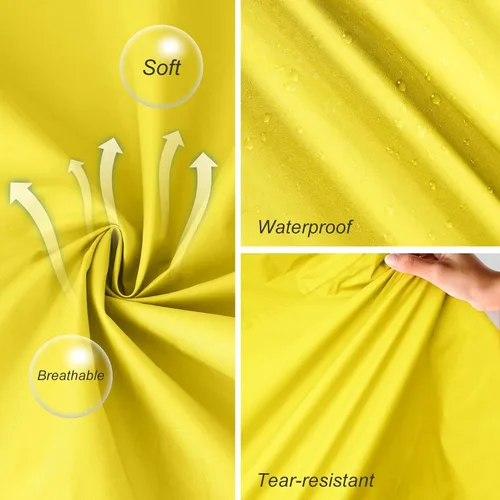 Vista 4 de LAMA Chubasqueros largos para mujer, impermeable, plegable, con capucha, rompevientos, ligera, ajustable, para exteriores