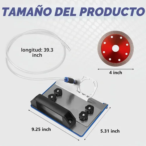 Vista 2 de Herramienta de biselado de azulejos de 45 grados, amoladora angular de soporte de biselado universal de 45 grados tipo 100 con guantes y manguera