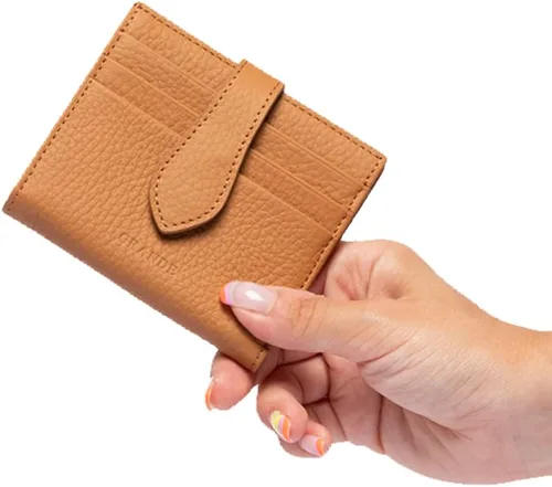 Vista 53 de Grande -3803 Cartera unisex, Azul (Iced Blue), Cartera delgada de cuero con cierre a presión pequeño