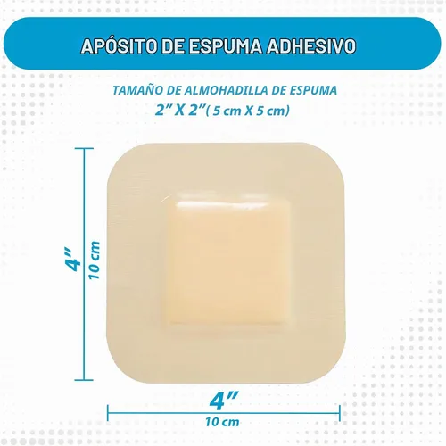Vista 3 de Medvance Apósito de espuma impermeable con bordes adhesivos, 4 x 4 pulgadas, caja de 5