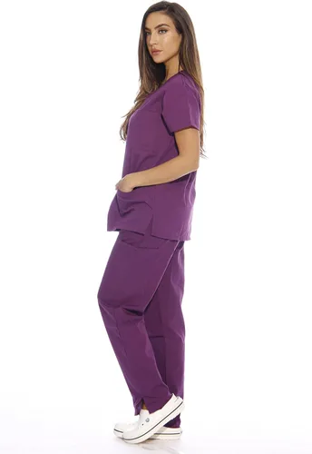 Vista 2 de Just Love uniforme médico con cuello en V para mujer