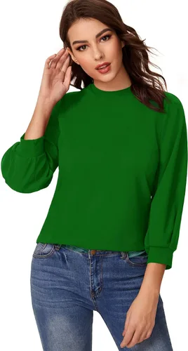 Vista 6 de SheIn - Blusa informal de oficina de manga larga de 34 para mujer