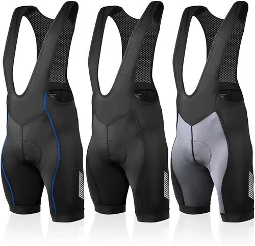 Vista 3 de AEROTECHDESIGNS Men's USA Elite Padded Cycling Bib-Shorts Made in USA Performance Long Distance Bibs