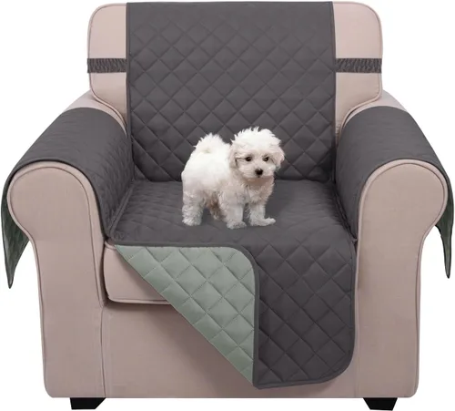 Vista 128 de U-NICE HOME Funda para sillón reclinable, reversible, con correas elásticas, resistente al agua, protege de perros y mascotas, sillón pequeño