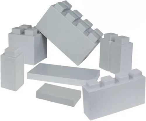 Vista 33 de EverBlock Paquete modular de plástico de tamaño natural de 3 x 3 pulgadas Bloques de construcción gigantes Fácil de conectar y reutilizar Uso
