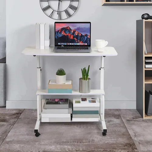 Vista 2 de Escritorios de oficina para el hogar, escritorio de estudio para espacios pequeños, escritorio de computadora con almacenamiento, escritorio