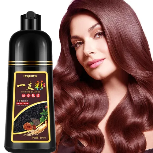 Vista 11 de Champú instantáneo para cabello negro de 16.9 fl oz para hombres y mujeres, champú de tinte para el cabello 3 en 1, cobertura del cabello 100%